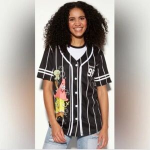 Nickelodeon Spongebob Squarepants Jersey Black White Stripe Women’s 3X